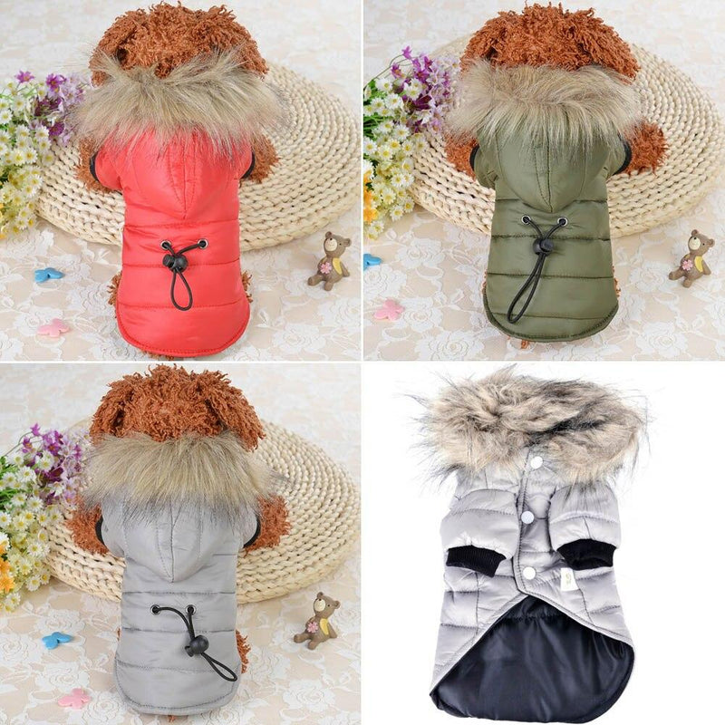 Warm Fur Hooded Pet Winter Coat