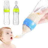 Baby Squeezing Feeding Bottle with Spoon